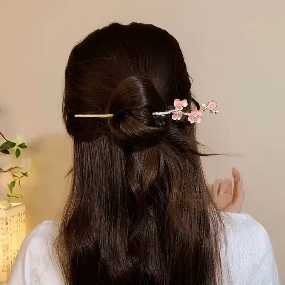 Elegant Flower Pink Floral Hairpin